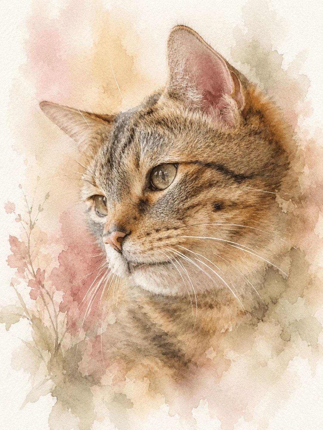 Theo — Watercolor Wash pet portrait